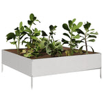 ZNTS Garden Raised Bed 100x100x33.5 cm Stainless Steel 851028