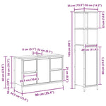 ZNTS 2-Piece Bathroom Furniture Set in Smoked Oak Engineered Wood 3328376