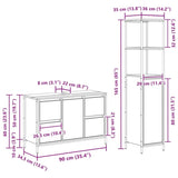 ZNTS 2-Piece Bathroom Furniture Set in Smoked Oak Engineered Wood 3328376