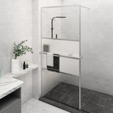 Walk-in Shower Wall with Shelf Chrome 80x195 cm ESG Glass&Aluminium 3185492
