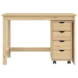 Desk Cabinet Set 2 pcs Brown Solid Pine Wood 3438774