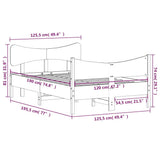 Bed Frame without Mattress White 120x190 cm Small Double Solid Wood Pine 3216400