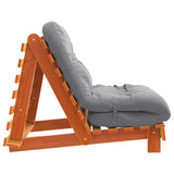 Futon Sofa Bed with Mattress Wax Brown 80x206x11 cm Solid Wood Pine 846758