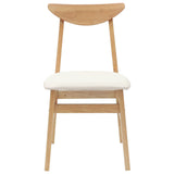 Dining Chairs 2 pcs Natural 42 x 47.5 x 81 cm Solid Rubber Wood 42020431