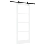 Sliding Door White 83 x 211 cm Solid Pine Wood and Glass 3332280