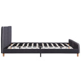 Bed Frame without Mattress Dark Grey Fabric 150x200 cm King Size 281099