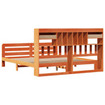 ZNTS Bookcase Bed without Mattress Wax Brown 200x200 cm Solid Wood Pine 3309976