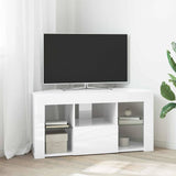 Corner LED TV Cabinet High gloss White 100 x 40 x 50 cm 889799