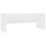 Tv Cabinet White Engineered wood TV Cabinet Rectangular 800045