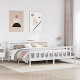 Bed Frame without Mattress White 180x200 cm Super King Solid Wood Pine 3305768