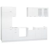 8 Piece Kitchen Cabinet Set Lyon White Engineered Wood 3067639