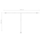 3069578 Freestanding Manual Retractable Awning 500x300 cm Yellow/White