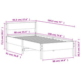 Bed Frame without Mattress Wax Brown 90x190 cm Single Solid Wood Pine 842781