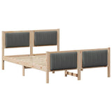 Bed frame Brown and dark grey 135 x 190 cm Solid pine wood 878480