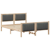 Bed frame Brown and dark grey 140 x 200 cm Solid pine wood 3394319