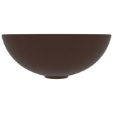Bathroom Sink Ceramic Dark Brown Round 146984
