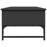 ZNTS Coffee Table Black 100x50x35 cm Engineered Wood and Metal 845391