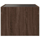 Coffee Table with Infinity LED Brown Oak 40x40x30 cm 847601
