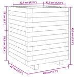 ZNTS Garden Planter 40x40x49.5 cm Solid Wood Pine 3282509