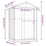 Garden Shed Anthracite 126x97.5x177 cm Galvanised Steel 316235