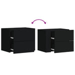 ZNTS Wall-mounted Bedside Cabinet Black 45x30x35 cm 848327