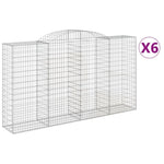 Arched Gabion Baskets 6 pcs 300x50x160/180 cm Galvanised Iron 3146759
