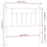 Metal Replace Headboard Black 90 cm 353565