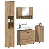 Bathroom Furniture Set with Drawer with Shelf 4 pcs Artisan Oak 3393062