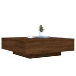 ZNTS Coffee Table with LED Lights Brown Oak 100x100x31 cm 836608