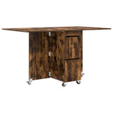 Dinning Table 2 pcs 140 x 80 x 77 cm Engineered Wood Smoked Oak 3424936