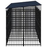 Outdoor Dog Kennel with Roof Steel 9.22 m 3097950