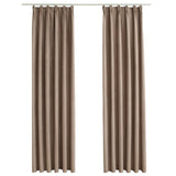 Blackout Curtains with Hooks 2 pcs Taupe 140x245 cm 134481