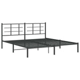 Metal Bed Frame without Mattress with Headboard Black 183x213cm 355566