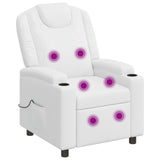 Recliner Massage Chair White 75 x 95 x 106 cm Fabric 42051154