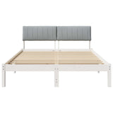 Bed frame White and light grey 140 x 190 cm Solid pine wood 878688