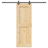 Sliding Door NARVIK Natural and Black 80 x 210 cm 3445330