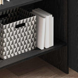 Book Cabinet Black Oak 60 x 35 x 180 cm Engineered Wood 875023