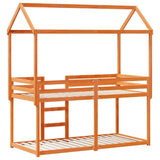 Bunk Bed without Mattress Wax Brown 90x200 cm Solid Wood Pine 3282118