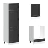 7 Piece Kitchen Cabinet Set Porto Black Engineered Wood 3314782