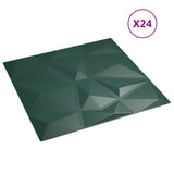 Wall Panels 24 pcs Green 50 x 50 cm XPS Foam 42046038