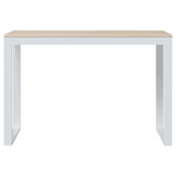 ZNTS Computer Desk White and Oak 110x60x73 cm Engineered Wood 30198