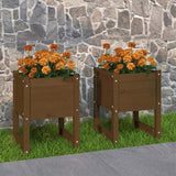 Planters 2 pcs Honey Brown 40x40x52.5 cm Solid Wood Pine 822114