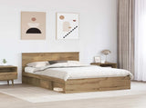 Bed Frame Artisian Oak 140 x 200 cm Solid Pine Wood 3410599