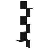 Wall Corner Shelf Black 32x32x127,5 cm Engineered Wood 860518
