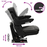 Tractor Seat with Suspension Black 60 x 58 x 72 cm 42008361