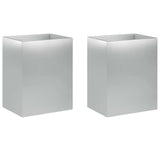 Garden Planter 2 pcs Silver 40 x 30 x 50 cm Galvanised Steel 8005495