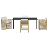 Garden Dining Set 5 pcs Beige Powder-Coated Steel 3380663