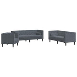 Living Room Couch 3 pcs Dark Grey 194 x 74.5 x 70.5 cm Velvet 3385868