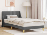 Bed Frame with Headboard Dark Grey 90 x 190 cm Fabric 42027376