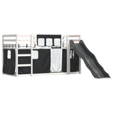 Bunk Bed without Mattress with Slide White and Black 90x200 cm 3284110